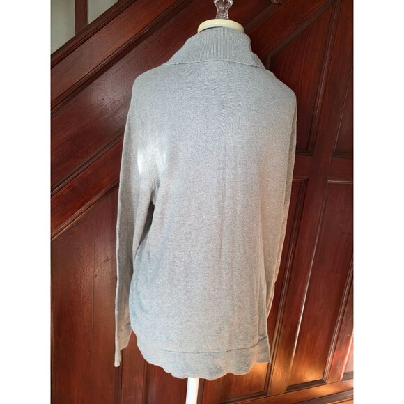 American Eagle Outfitters Light Gray Button-Up Cardigan Sweater L Prep Fit - Picture 3 of 8